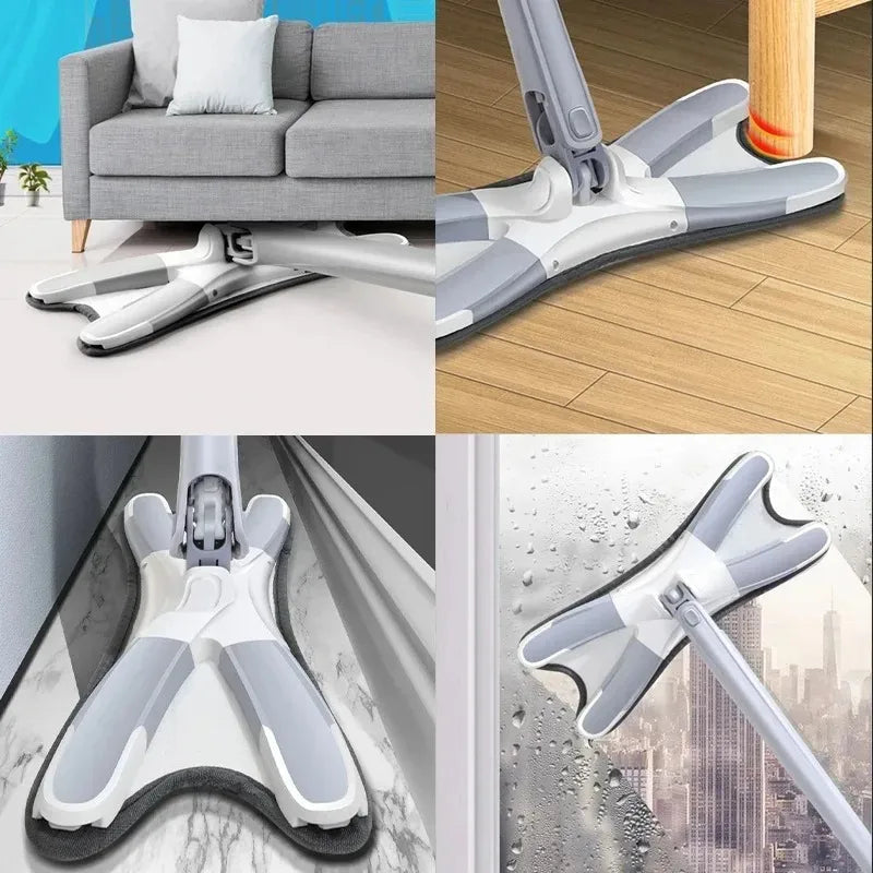 TAG more™ X-Type Floor Mop 360° Rotatable Hand-Free Squeeze Mop | Wet & Dry Cleaning Tool - TAG more