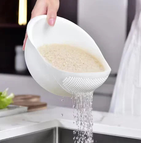 TAG more™ Plastic Rice Washing Bowl Colander | Fruit & Vegetable Drain Basket - TAG more