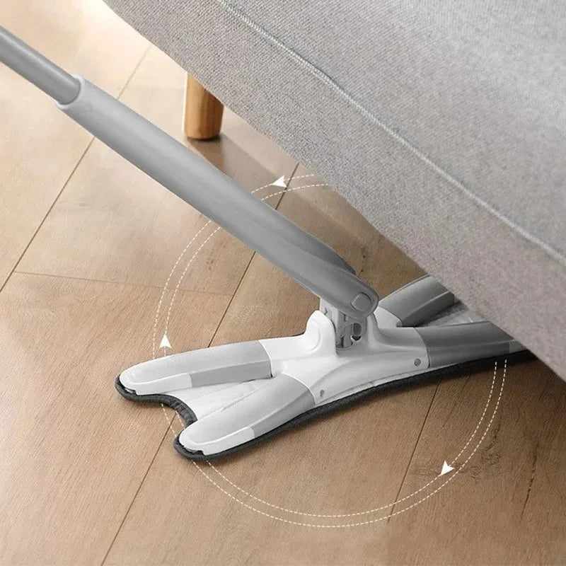 TAG more™  X-Type Floor Mop 360° Rotatable Hand-Free Squeeze Mop | Wet & Dry Cleaning Tool - TAG more