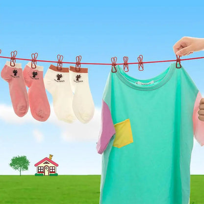 TAG more™  Portable Retractable Windproof Clothesline with 12 Clips |  Drying Rope - TAG more
