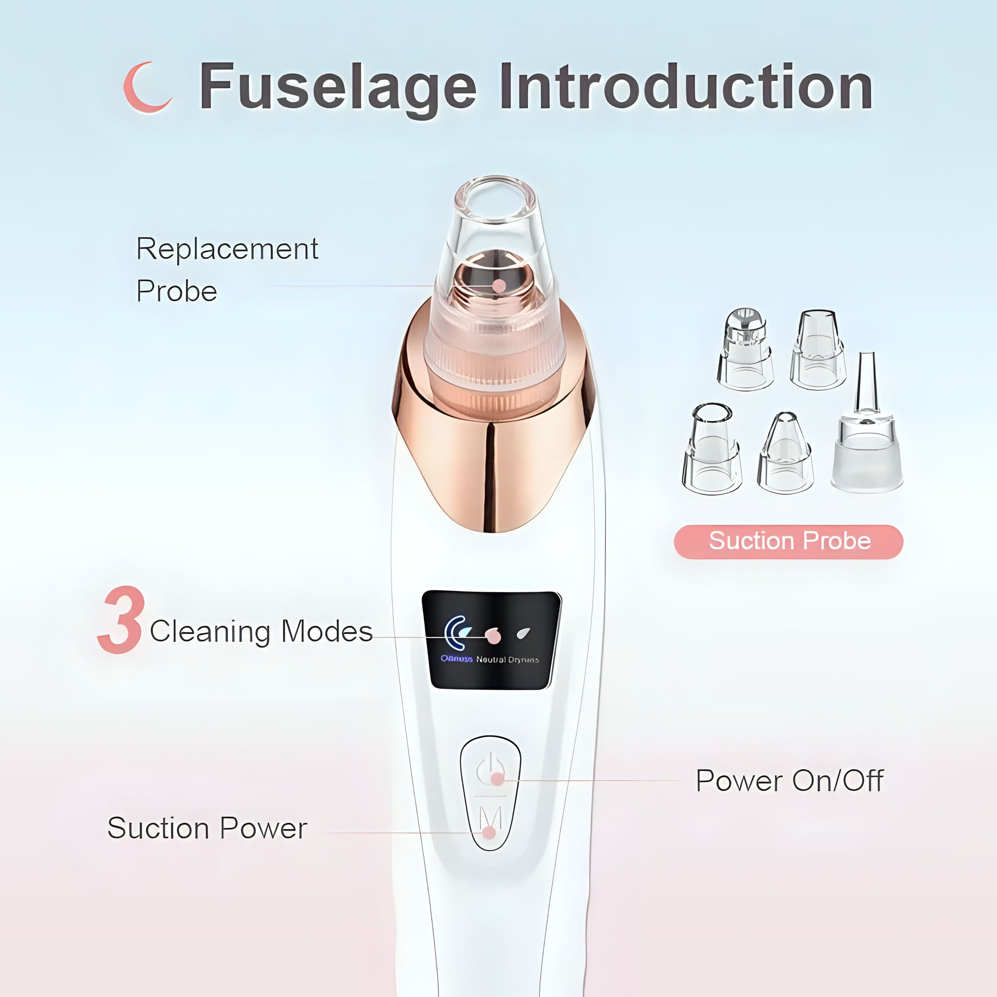 TAG more™ Derma Suction Rechargeable Blackhead Remover | 5 Suction Levels Pore Vacuum Cleaner - TAG more