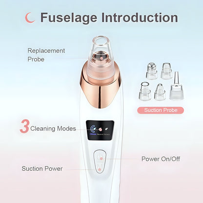 TAG more™ Derma Suction Rechargeable Blackhead Remover | 5 Suction Levels Pore Vacuum Cleaner - TAG more