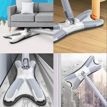 TAG more™  X-Type Floor Mop 360° Rotatable Hand-Free Squeeze Mop | Wet & Dry Cleaning Tool - TAG more
