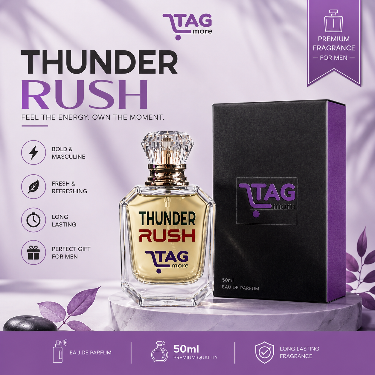 TAG more ™Thunder Rush Perfume for Men | Long Lasting Premium Men’s Fragrance