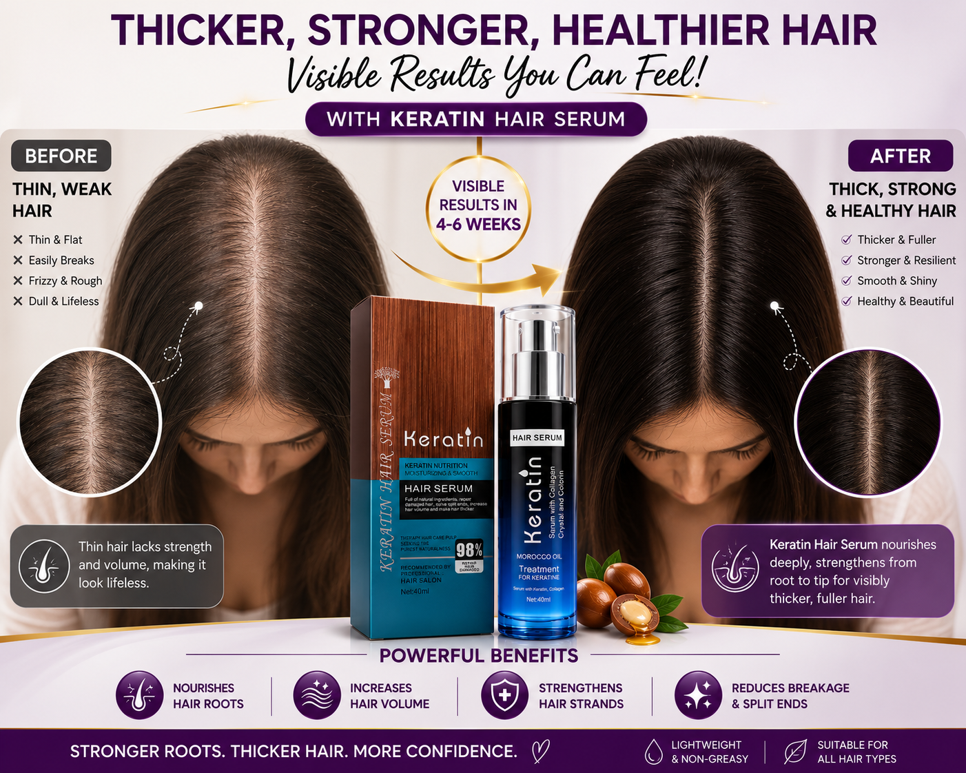 TAG more™ Keratin Hair Serum for Hair Growth & Repair