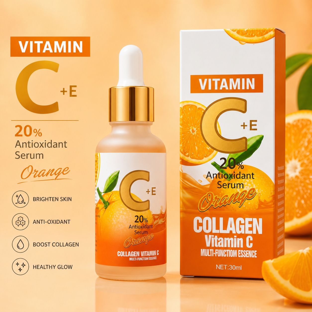 TAG more™  Vitamin C + E Face Serum | Brightening & Hydrating Serum for Glowing Skin – 30ml