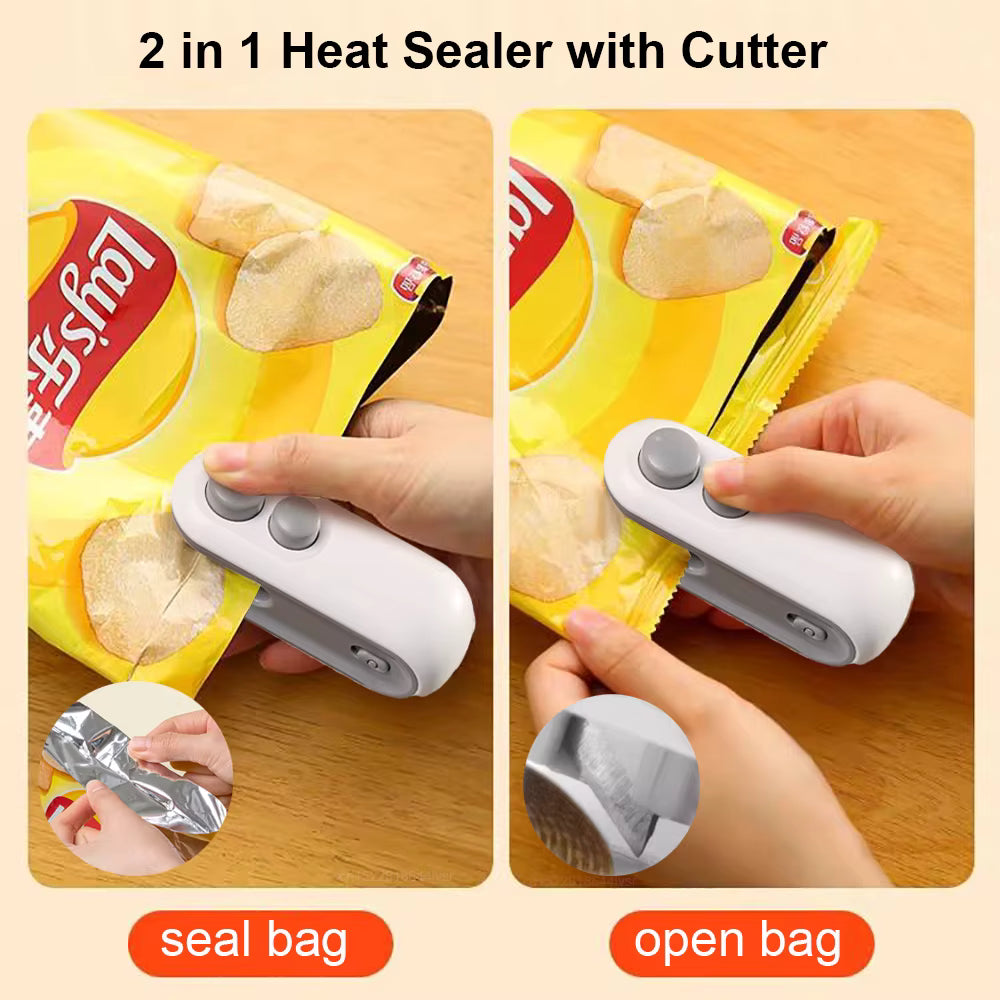 TAG more™ Mini Plastic Bag Sealer | Rechargeable 2-in-1 Heat Sealer & Cutter - TAG more