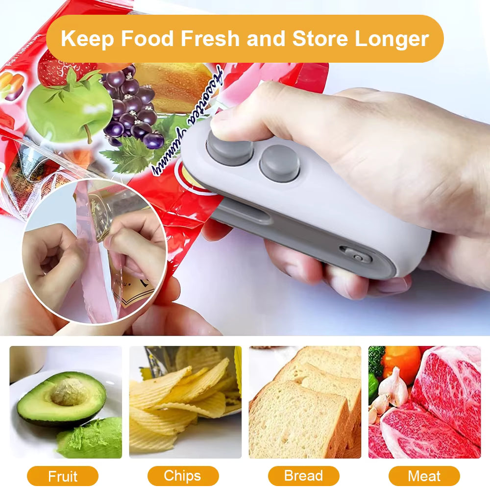TAG more™ Mini Plastic Bag Sealer | Rechargeable 2-in-1 Heat Sealer & Cutter - TAG more