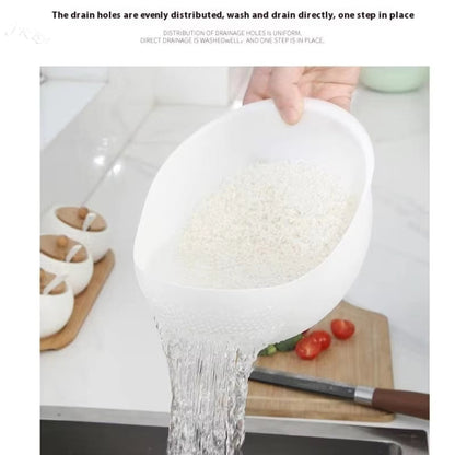 TAG more™ Plastic Rice Washing Bowl Colander | Fruit & Vegetable Drain Basket - TAG more