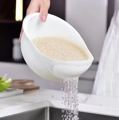 TAG more™ Plastic Rice Washing Bowl Colander | Fruit & Vegetable Drain Basket - TAG more