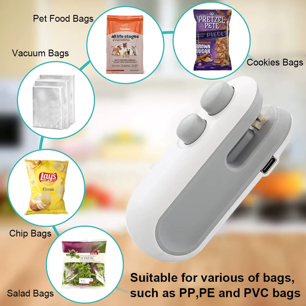 TAG more™ Mini Plastic Bag Sealer | Rechargeable 2-in-1 Heat Sealer & Cutter - TAG more