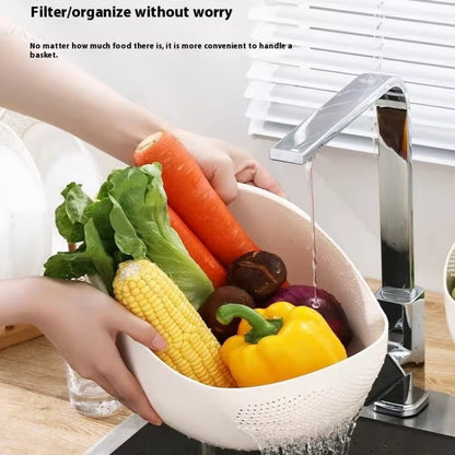 TAG more™ Plastic Rice Washing Bowl Colander | Fruit & Vegetable Drain Basket - TAG more
