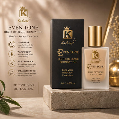 TAG more™ Even Tone High Coverage Foundation | Long Wear Waterproof Foundation - TAG more